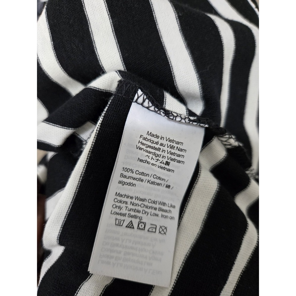 J.Crew Cap Sleeve Striped 100% Cotton Midi Dress Black/White Size S EUC - Picture 8 of 8
